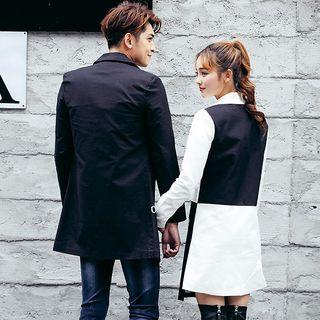 Couple Matching Lettering Double-breasted Blazer