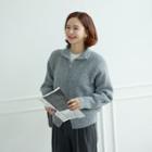 Fleece-lined Zip-up Knit Jacket