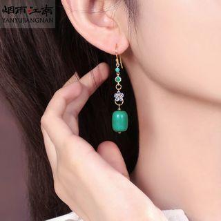 Floral Sterling Silver Drop Earring / Clip-on Earring