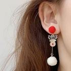 Alloy Christmas Deer Bobble Dangle Earring 1 Pair - Alloy Christmas Deer Bobble - Khaki - One Size