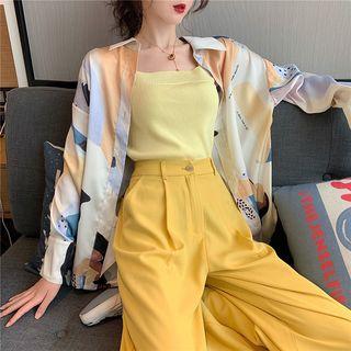 Tank Top / Print Shirt / Wide-leg Pants