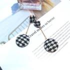 Houndstooth Buttoned Drop Earrings