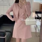 Set: Spaghetti Strap A-line Dress + Jacket