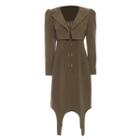Set: Cropped Jacket + Spaghetti-strap Asymmetrical-hem Dress
