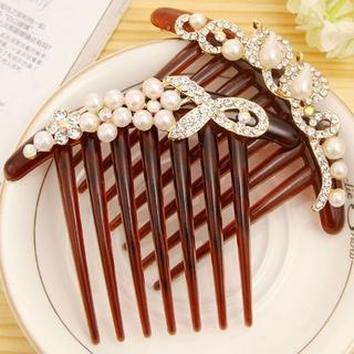Faux Pearl Rhinestone Acrylic Hair Pin