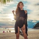 Set: Lace Swimsuit + Beach Cover