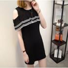 Cold-shoulder Ruffle Panel Tunic Dress