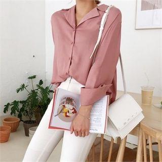 Open-placket Wide-cuff Blouse