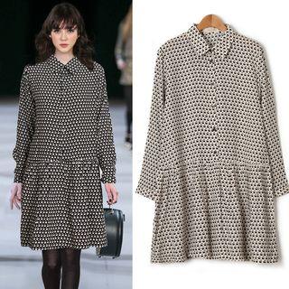 Button-detail Pattern Dress