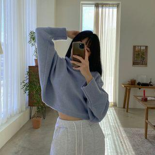 Dolman-sleeve Cropped Sweater