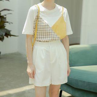 Mock Two-piece Short-sleeve T-shirt / Shorts
