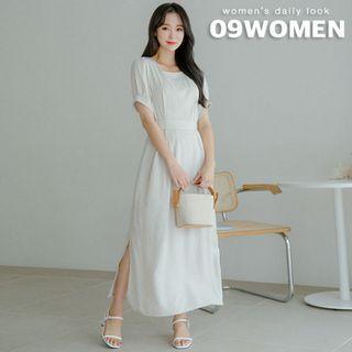 Plus Size Square-neck Maxi Dress