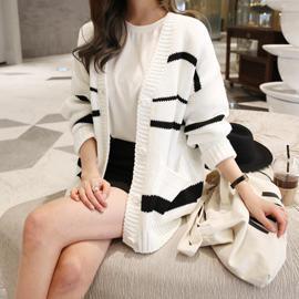 V-neck Stripe Cardigan