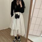 Knit Top / Layered Midi Skirt
