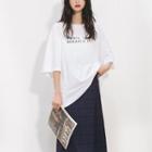 Printed Oversize Short-sleeve Top White - One Size