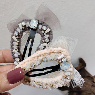 Rhinestone Mesh Hair Clip
