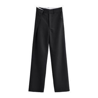 Asymmetrical Straight Leg Dress Pants