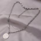 Disc Pendant Layered Stainless Steel Necklace 3 Layer - Disc - Silver - One Size