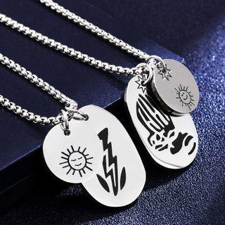 Cartoon Tag Pendant Stainless Steel Necklace