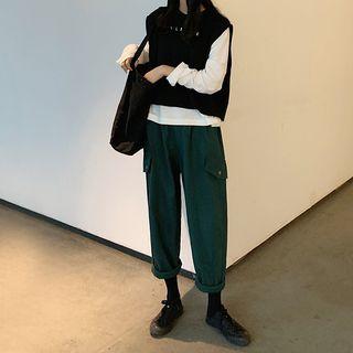 Long-sleeve Top / Vest / Straight-fit Pants