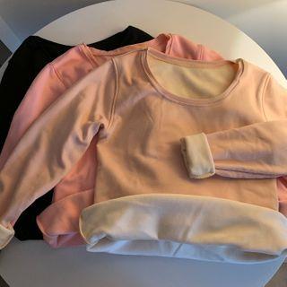 Plain Fleece-lined T-shirt