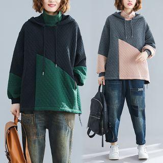 Color Panel Padded Hoodie