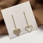Non-matching Alloy Heart Dangle Earring 1 Pair - Ear Studs - One Size