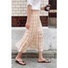 Plaid Maxi Mermaid Skirt Yellow - One Size