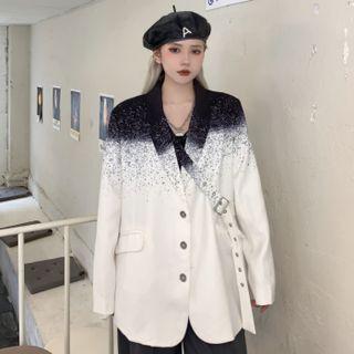 Print Buckled Blazer