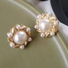 Faux Pearl Earring 1 Pair - Earrings - Gold & White - One Size
