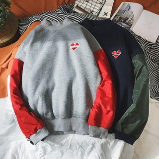 Mock Neck Color Block Pullover