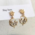 Cat Dangle Earring 1 Pair - S925silver Earring - Gold - One Size