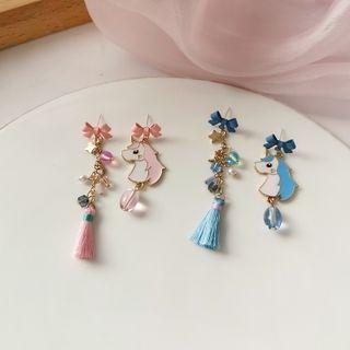 Unicorn Tassel Asymmetrical Glaze Dangle Earring