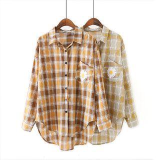 Plaid Flower Print Shirt