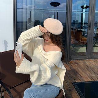 Paneled Sweater Beige Almond - One Size