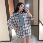 3/4-sleeve Shirt With Shawl