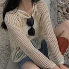 Plain Camisole Top / Pointelle-knit Cover-up