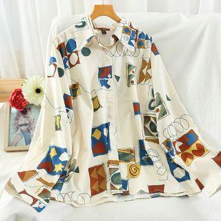 Geometric Print Shirt Almond - One Size