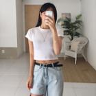 Cropped Slim-fit T-shirt