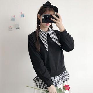 Gingham Panel Mock Two Piece Top