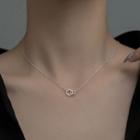 Interlocking Circle & Square Pendant Alloy Necklace 1 Pc - Necklace - Silver - One Size