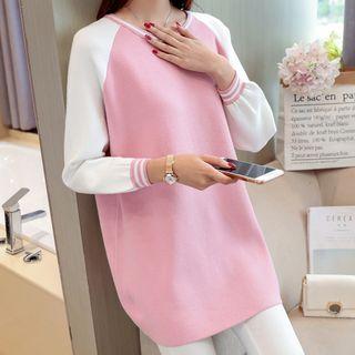 Contrast Stripe Raglan Sweater