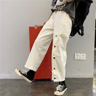 Button Straight-cut Pants