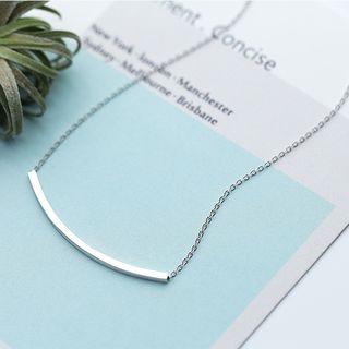 S925 Sterling Silver Metal Bar Necklace Chain & Pendant - As Shown In Figure - One Size