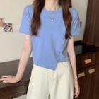 Short-sleeve Button Accent T-shirt