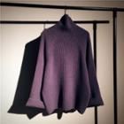 Turtleneck Bell-sleeve Oversize Sweater