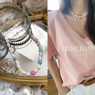 Freshwater Pearl Bead Necklace Ivory - One Size
