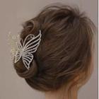 Faux Pearl Butterfly Hair Claw 1 Pc - Gold - One Size