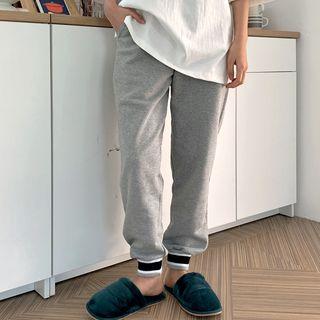 Drawcord Contrast-band Jogger Pants