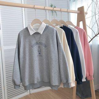 Print Lettering Long-sleeve Sweater